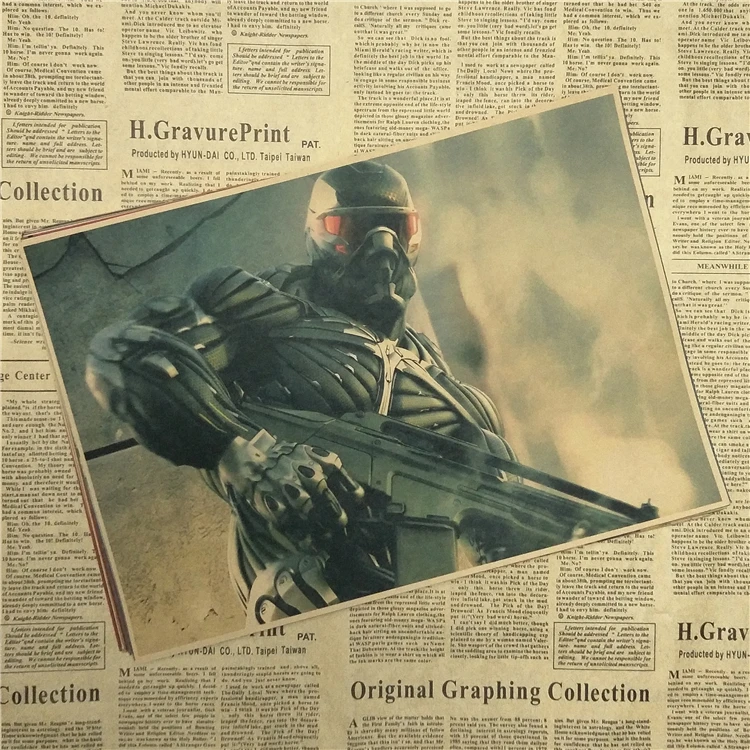 Ретро постер Crysis 1 2 3 4 игры наклейка на стену Постер для игр | Дом и сад