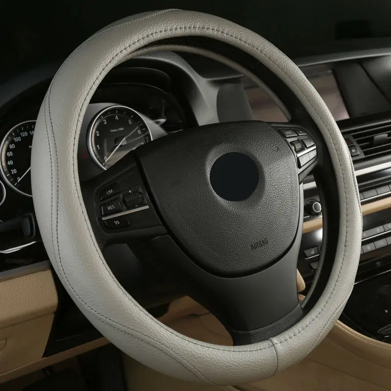 Горячая продажа кожаный Авто чехол рулевого колеса автомобиля анти-поймать для