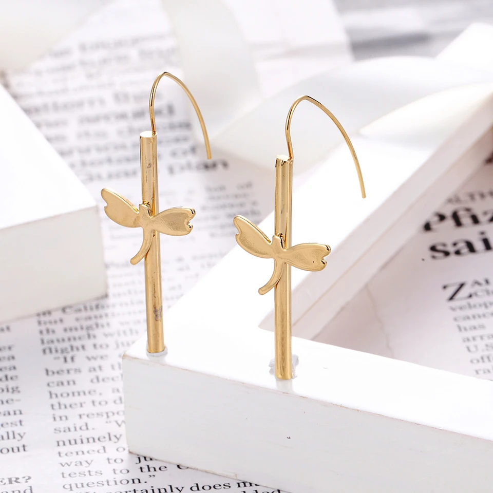 Длинные висячие серьги BORASI со стрекозой для женщин женские винтажные из