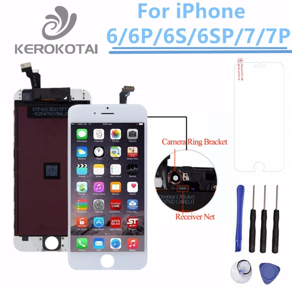 100% Протестировано качество AAA ЖК экран для iPhone 6 сборка сенсорный с замена