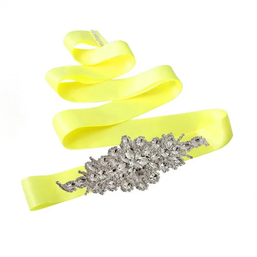 yellow TOPQUEEN S01 женский пояс свадебный пояс аксессуары невесты ленты Пояски для вечернее платье выпускного вечера - Цвет: yellow
