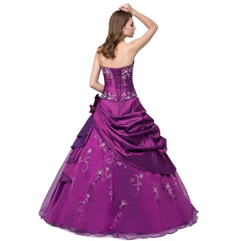 Ruthshen Vestidos De 15 Anos без бретелек фиолетовые плиссированные дешевые платья Quinceanera