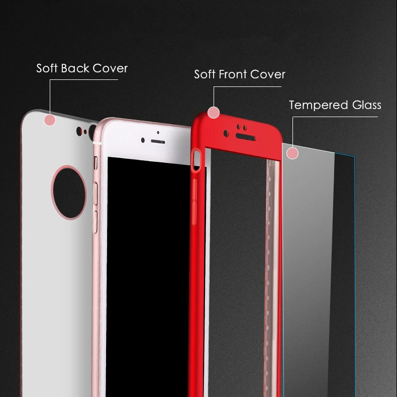 MaxGear 360 градусов полное покрытие Чехлы для iPhone 5 SE 6s 7 Plus X чехол мягкий TPU iphone 2 2020