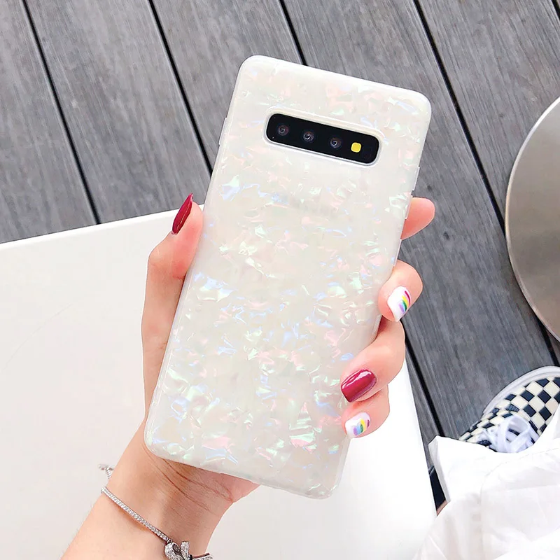 Мягкие чехлы YHBBCASES с рисунком волшебных красочных ракушек для Samsung Note 10 Plus Galaxy S10 S8