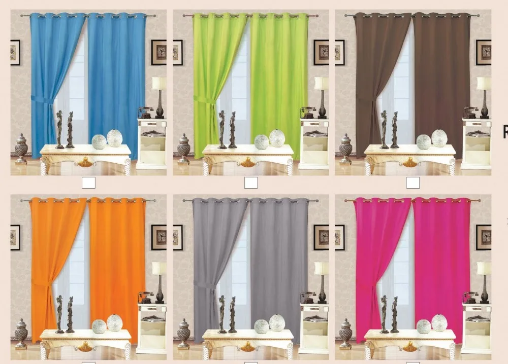 Недорогой однотонный занавес из микрофибры с 8 металлическими кольцами|curtains