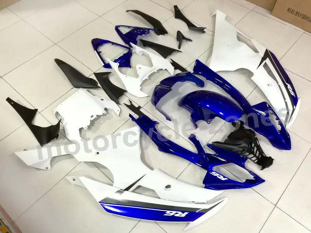 Мотоцикл синий W/белый впрыска кузова ABS пластик обтекатель комплект для Yamaha R600 YZF