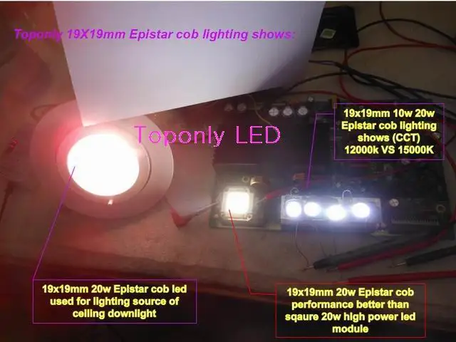 10w High Quality Epistar square led lighting source DC30-34v 300mA white color cob module 19x19mm 200pcs DHL free shipping | Лампы и