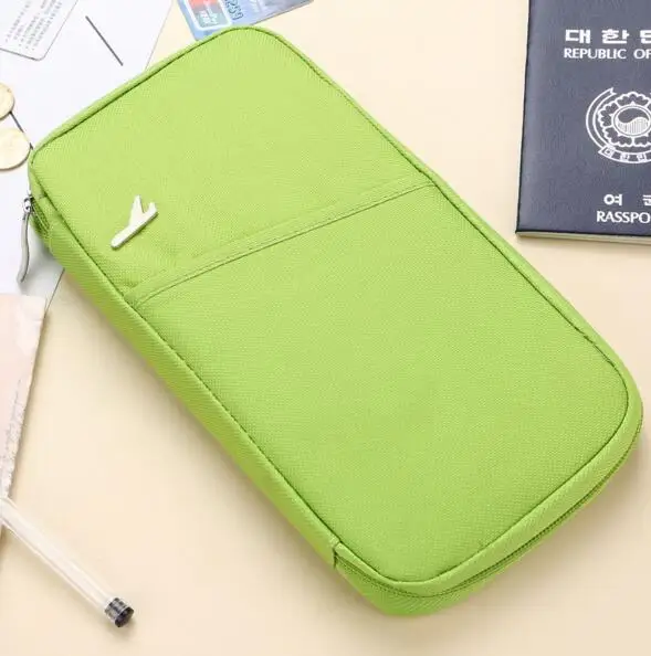 green M062 многоцелевой заграничного паспорта бумажник Обложка ID хранения Кредитная Держатель для карт; Pocketbook маленький самолет путешествия Портативный кошелек - Цвет: green