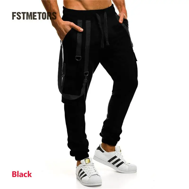 2018 Fstmetors карандаш Для мужчин Штаны военные Broadcloth эластичный пояс лоскутное Jogger