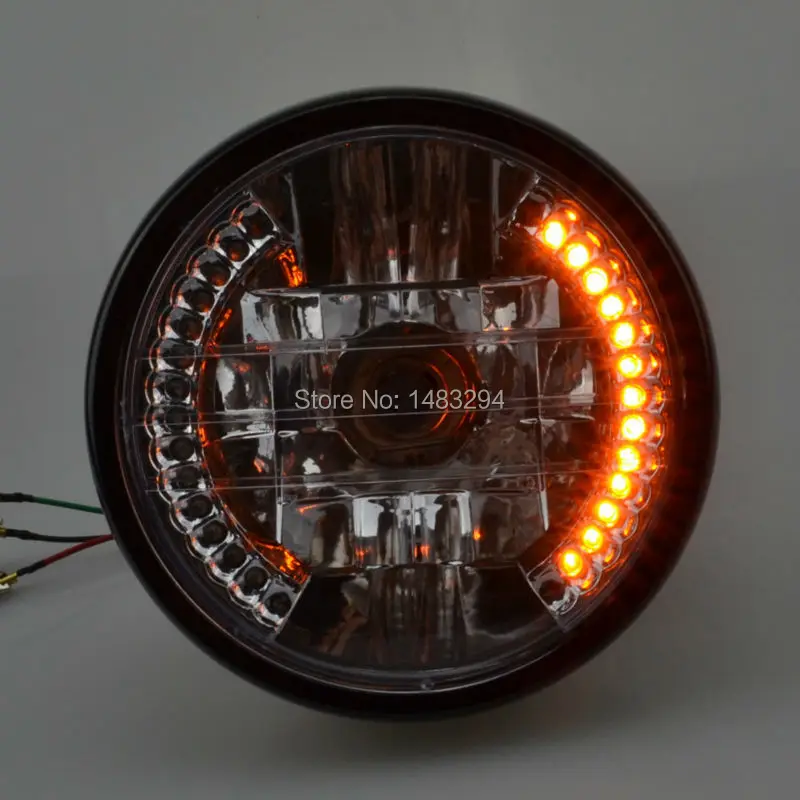 Светодиодный поворотный сигнал в сборе для мотоцикла фара с кронштейном H4 35 Вт