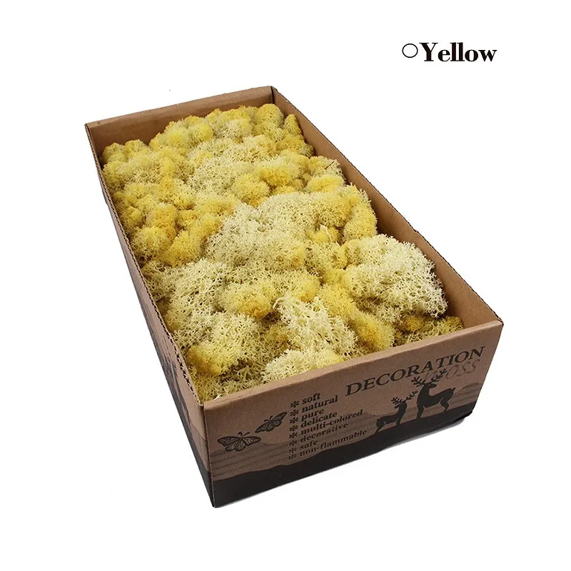 Yellow 500 г, сделай сам, нескончаемый мох, 24 цвета, натуральный настоящий мох, декоративный цветок для дома, сада, вечерние, свадебные декорации - Цвет: Yellow
