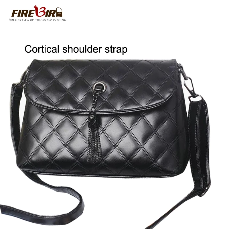 Клетчатые маленькие клатчи с бахромой и вышивкой женская черная сумка через