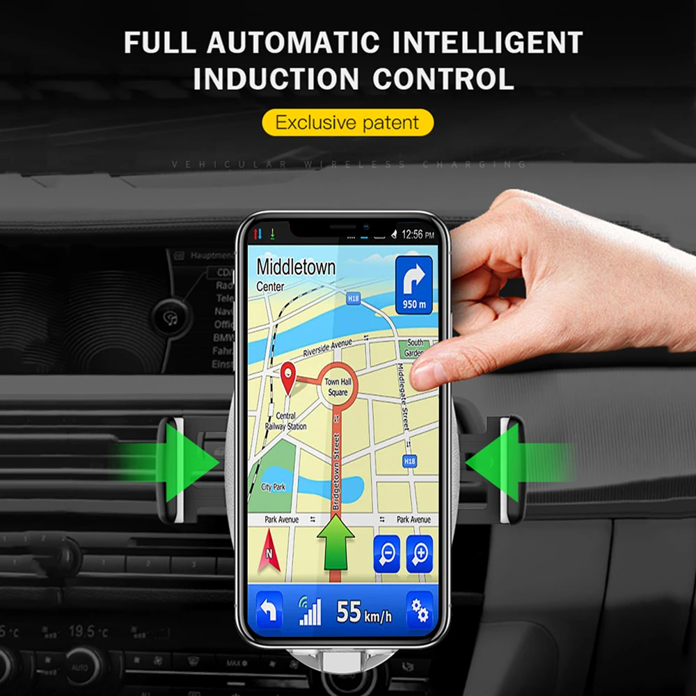 Автомобильный держатель для телефона беспроводное зарядное устройство Qi