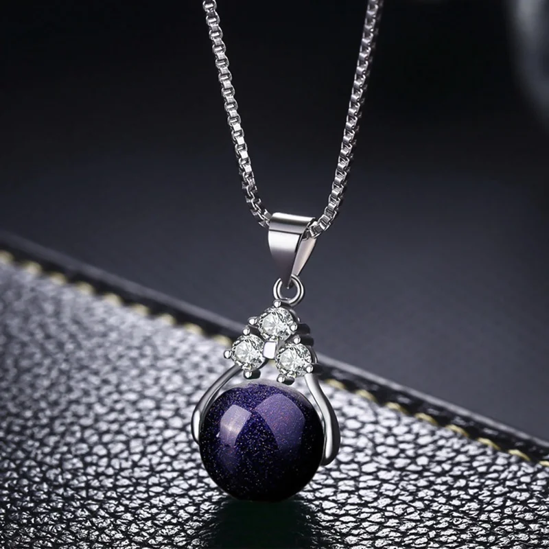 2019 Fashion Natural Green Stone Transfer Ball Beads Pendant Necklaces Long Link Chain Crystal Women Jewelry Gifts | Украшения и