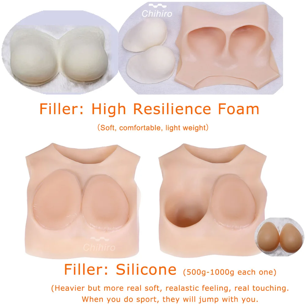 Силиконовые наполовину формы груди C образной искусственные для трансвеститов