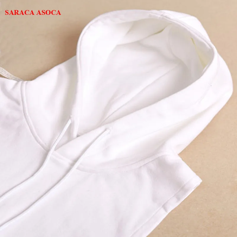 Модный черный свитер с капюшоном и фальш-воротником для девочек универсальный на