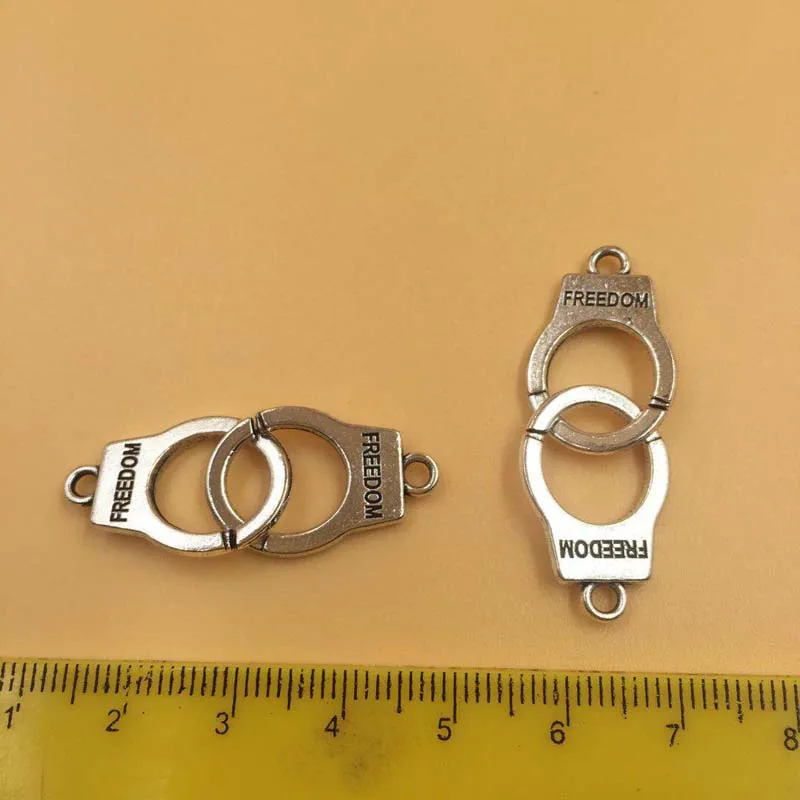 25 парт/Лот подвеска ручной работы с серебряным покрытием 24x15 мм|charm pendant|handcuff