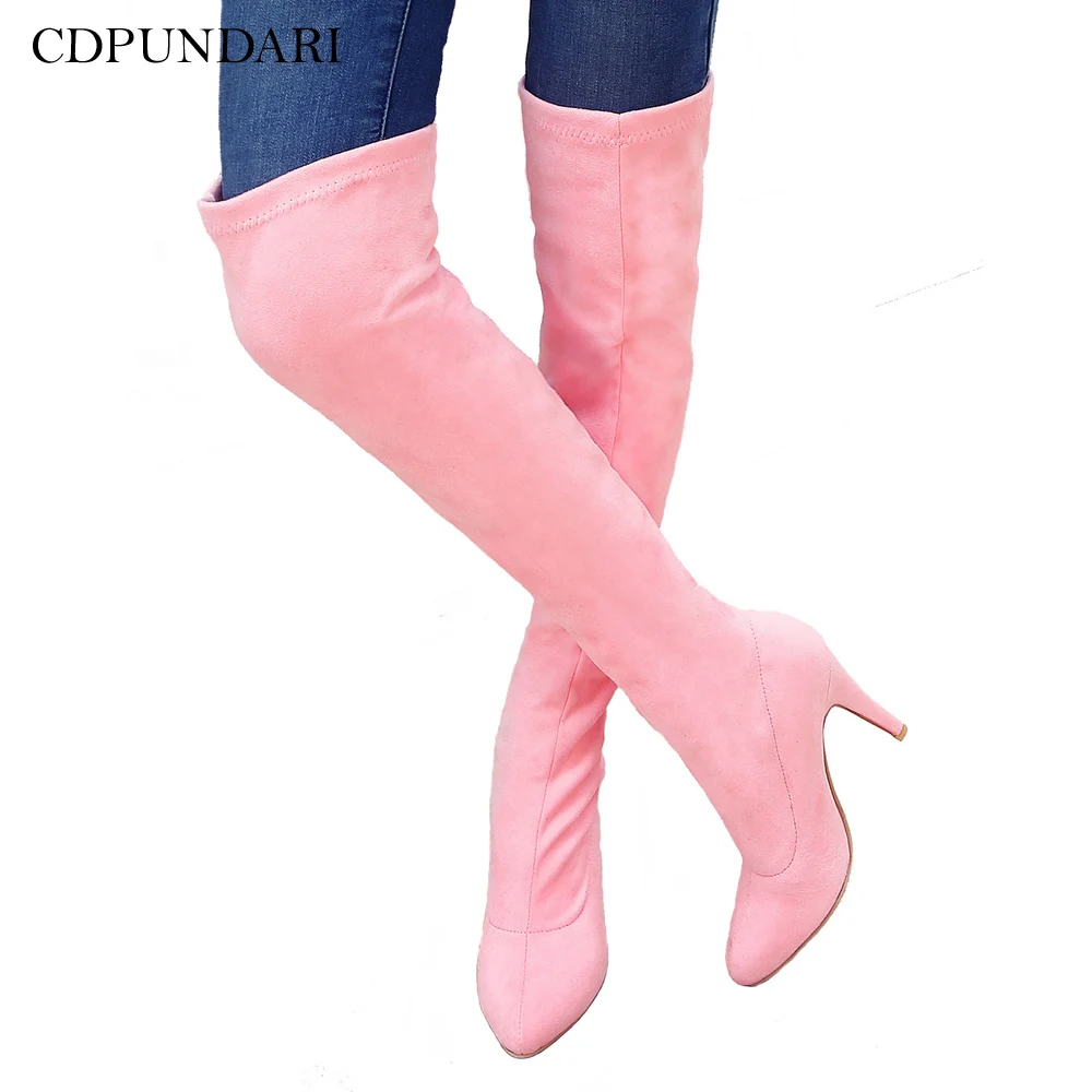 

Sexy Stiletto High Heels Over The Knee Boots Women Stretch Thigh High Boots Ladies Spring Autumn Long Boots Shoes Cuissardes