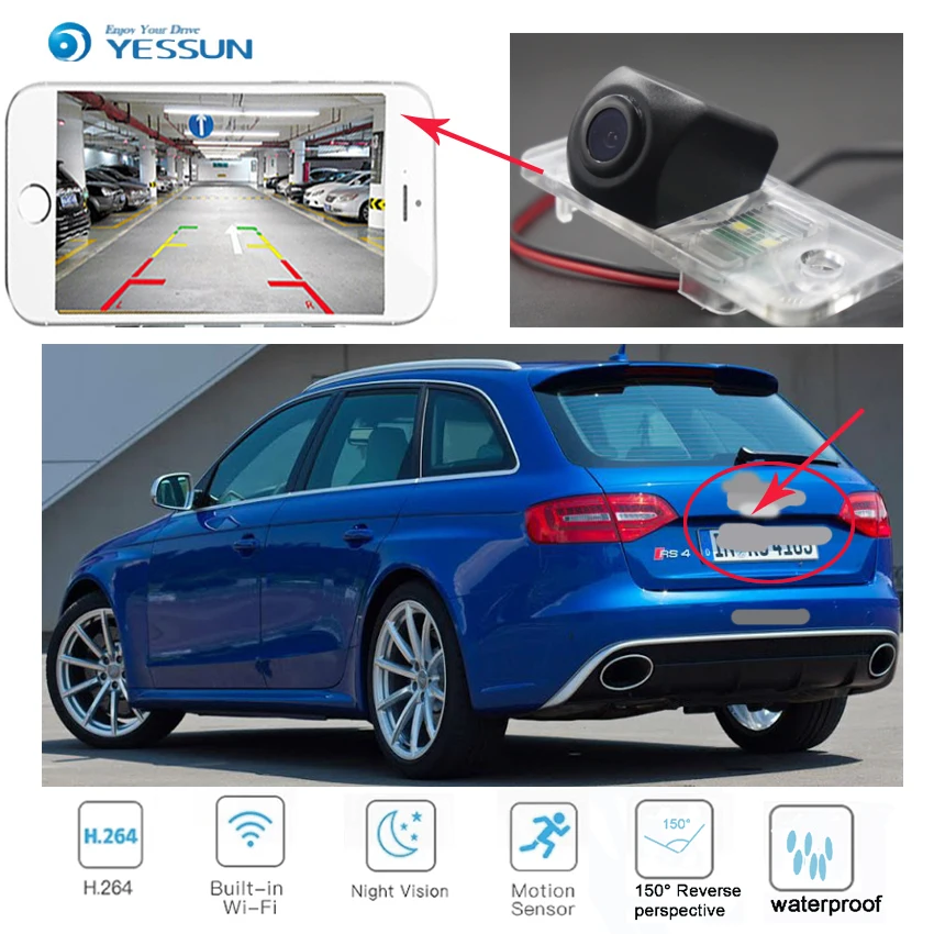 Новое поступление! Беспроводная Автомобильная камера заднего вида HD для Audi A4 S4 RS4
