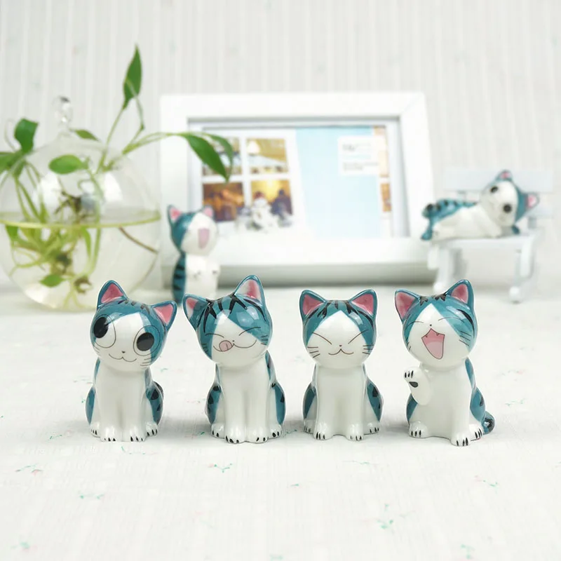 Kawaii 10 шт. керамическая Сырная кошка Домашний декор ремесел украшения комнаты