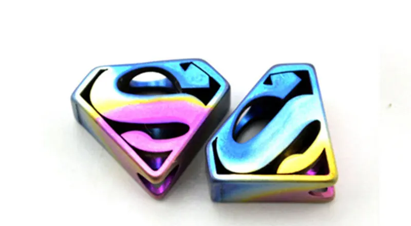 1PC Superman Colorful Titanium Alloy EDC Paracord Beads Knife Beads Rope Cord Beads Lanyard Pendants Outdoor Accessories