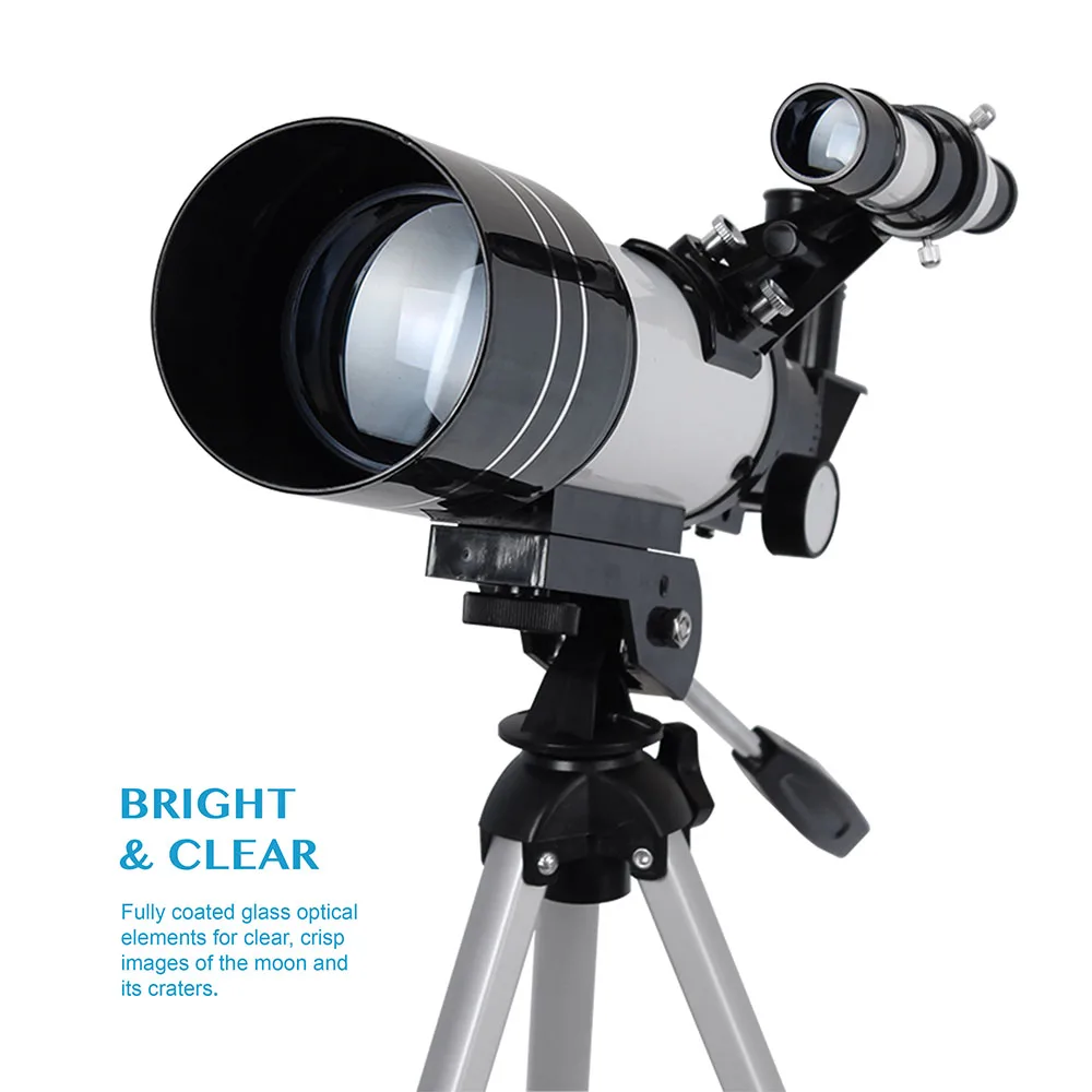 AOMEKIE 30070 Astronomical Telescope with Phone Holder Compact Tripod 15-140X Moon Watching Monocular for Kid Beginner