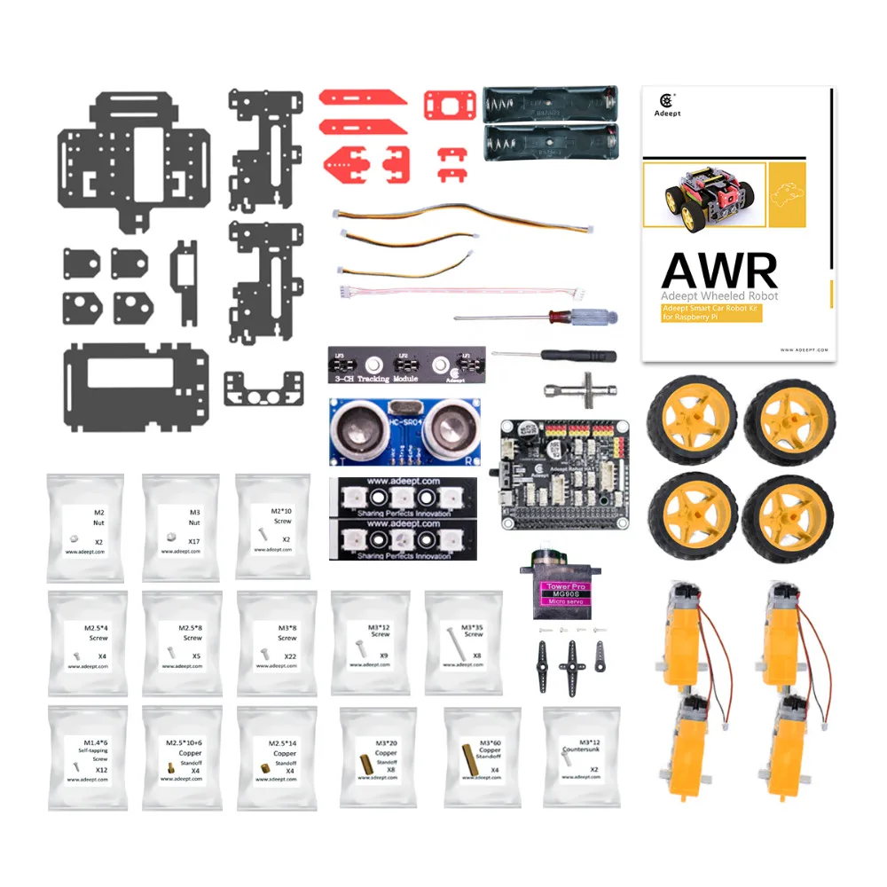 Adeept AWR 4WD WiFi умный робот автомобильный комплект для Raspberry Pi 3 Model B +/B/2B DIY роботов