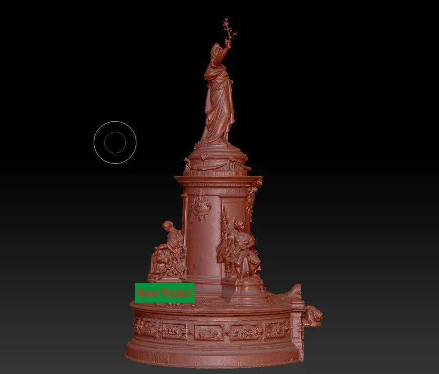 3d модель для ЧПУ 3D станок с в формате STL скульптура Республики Плаза Париже|3d model for