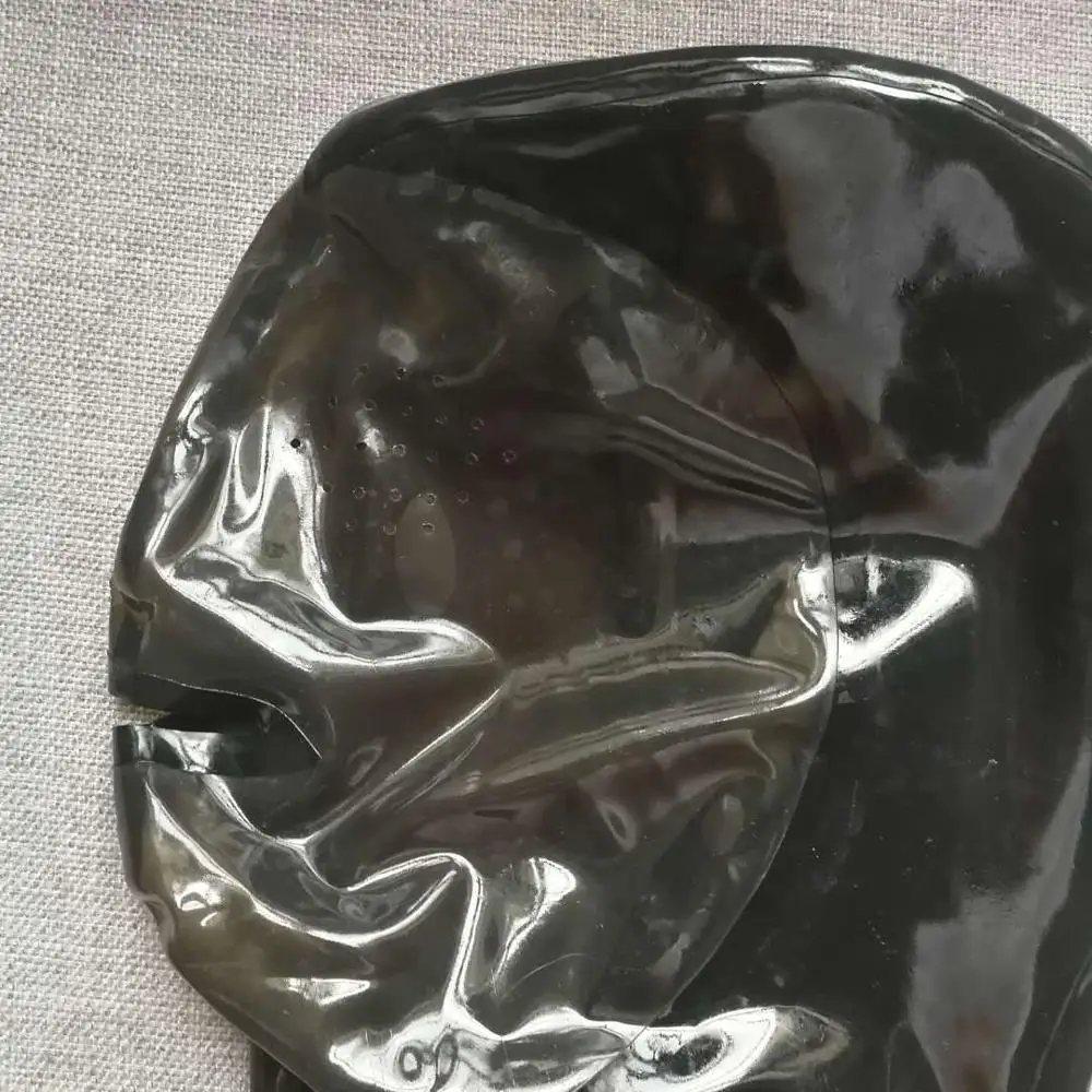 Латекс капот с молния сзади латексная маска открытым ртом S-L-Размеры доступны 0 4