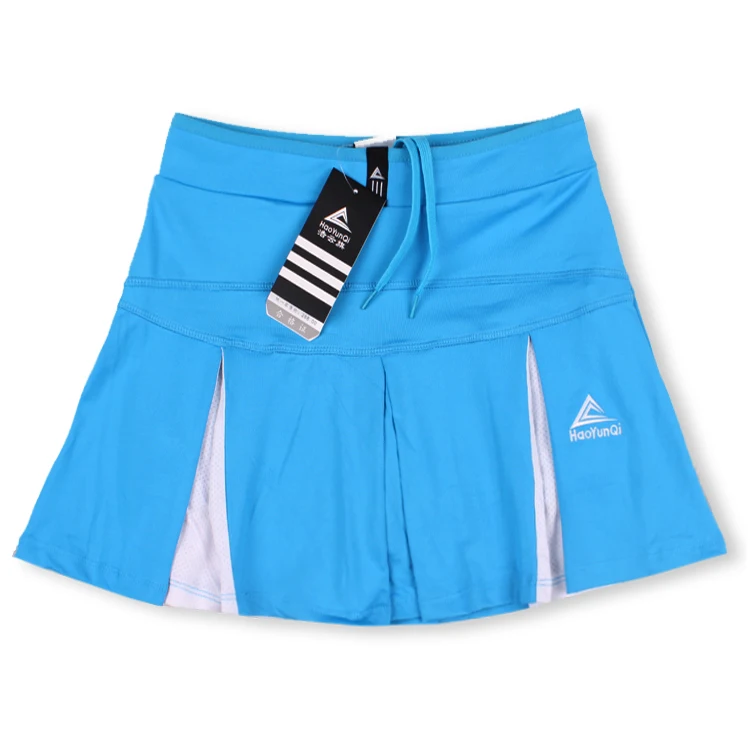 Синий Женская Спортивная юбка для тенниса, летняя быстросохнущая Женская юбка с разрезом белого размера плюс, тонкая облегающая юбка для бега - Цвет: Синий