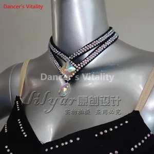 Новое настраиваемое Новое поступление аксессуары для латиноамериканских танцев ожерелья для танцев Senior Stones танцевальное ожерелье Женские латинские стразы ожерелья для танцев