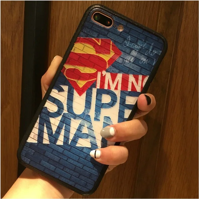 3D Рельеф Живопись чехол для iPhone X 8 7 плюс 6 6s TPU + PC Coque Супермен Человек-паук Капитан