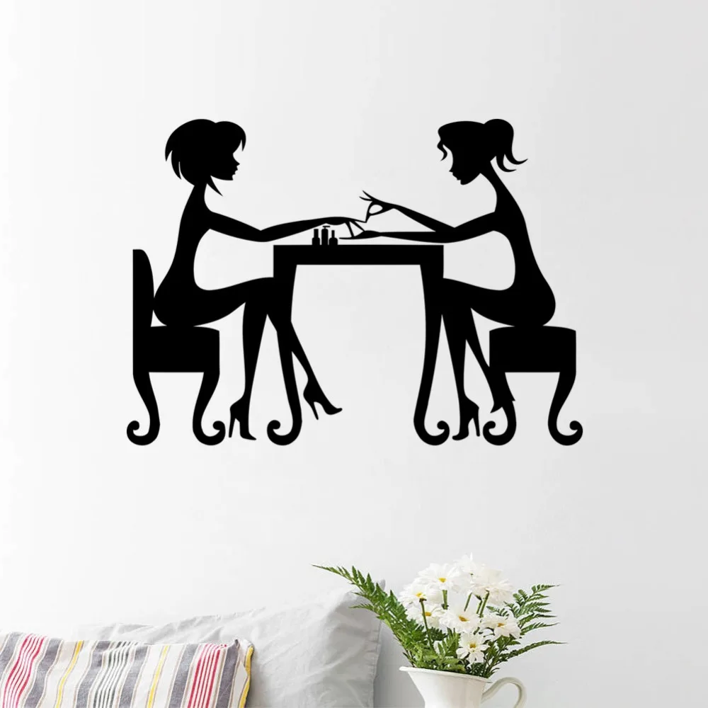 Новый гвоздь два новых подружек девочек гостиная спальня фон стены 3D наклейки