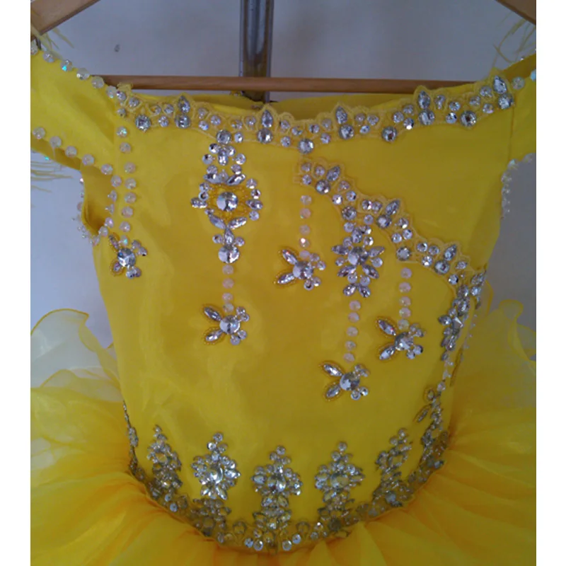 JIERUIZE желтые платья из органзы с открытыми плечами для девочек короткими цветами |