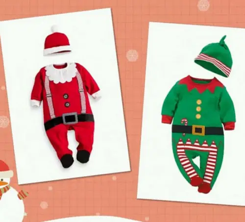 Christmas Rompers 2018 New baby Santa Claus Overalls Hat long sleeves newborn Infant Girls boys 0-24month Clothes Party Gift | Детская