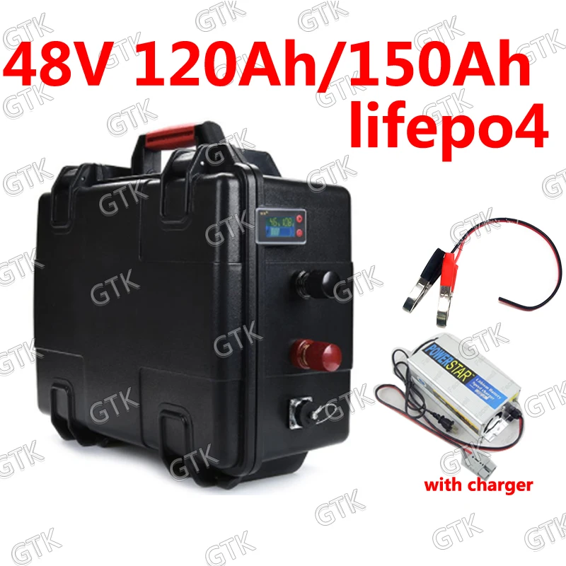 GTK водонепроницаемый 48В 120ач Lifepo4 150ач lifepo4 батарея BMS для 4500 Вт 3000 скутер велосипед