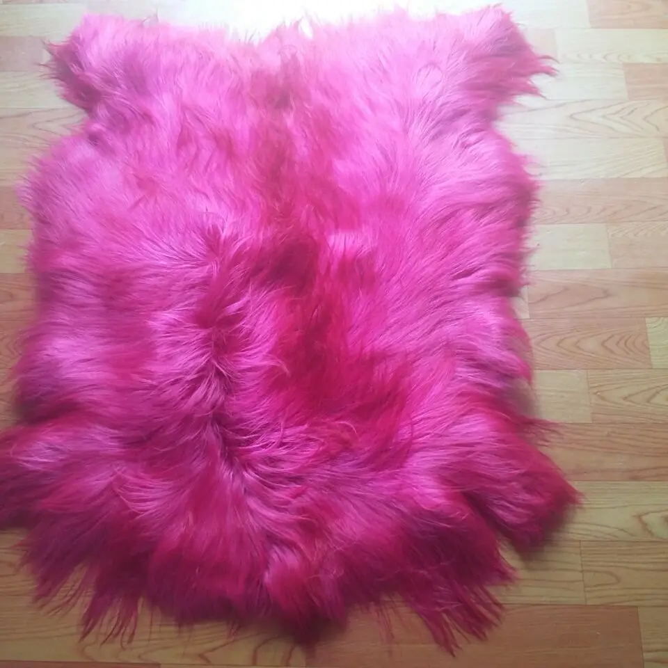 Детский длинный прямой коврик из Козьего Меха|fur plate|real fur ruggoat rug |
