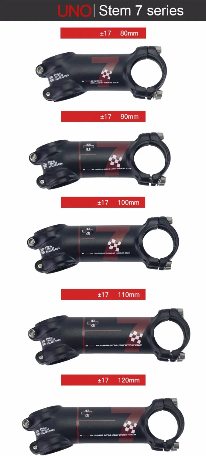 UNO 7 велосипедный стержень MTB Горный Сверхлегкий AL7050 7 17 градусов дорожный велосипедный Стержень 31,8 60 70 80 мм 90 100 110 120 130 мм Kalloy