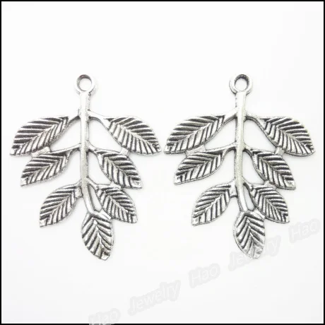11 шт. подвески в виде листика дерева подвеска из тибетского серебра сплава цинка