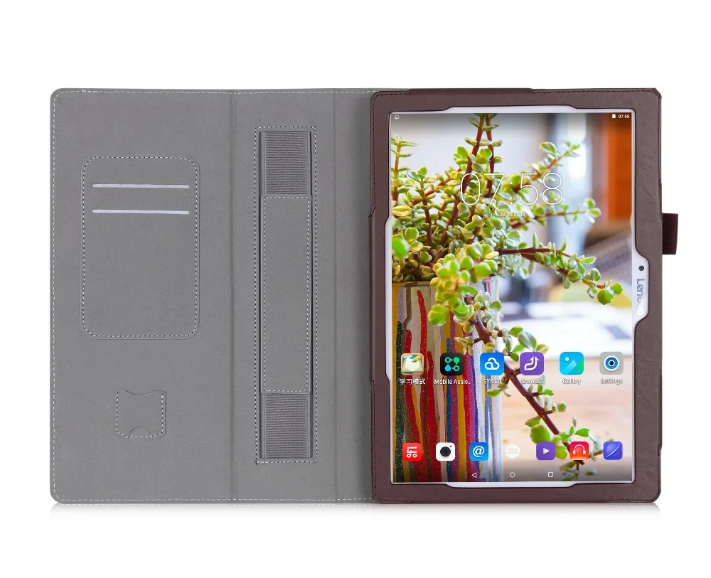 Кожаный чехол подставка из воловьей кожи с ремешком на руку для Lenovo Tab3 10|tab 2 a10-30|tab
