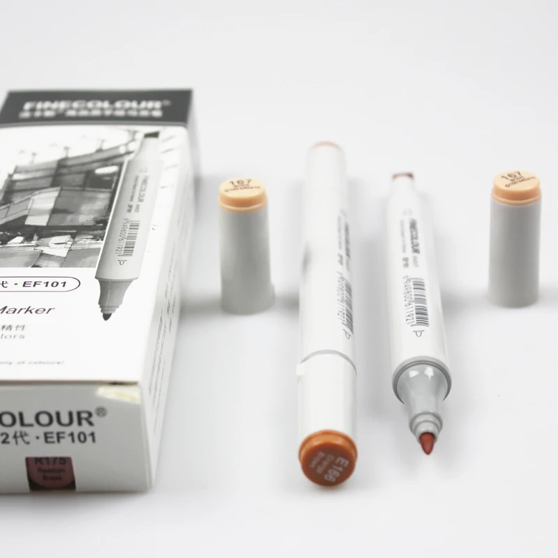 Finecolour маркеры коричневый и синий цвет двухсторонний художественный маркер художника Эскиз Рисование маркер ручка