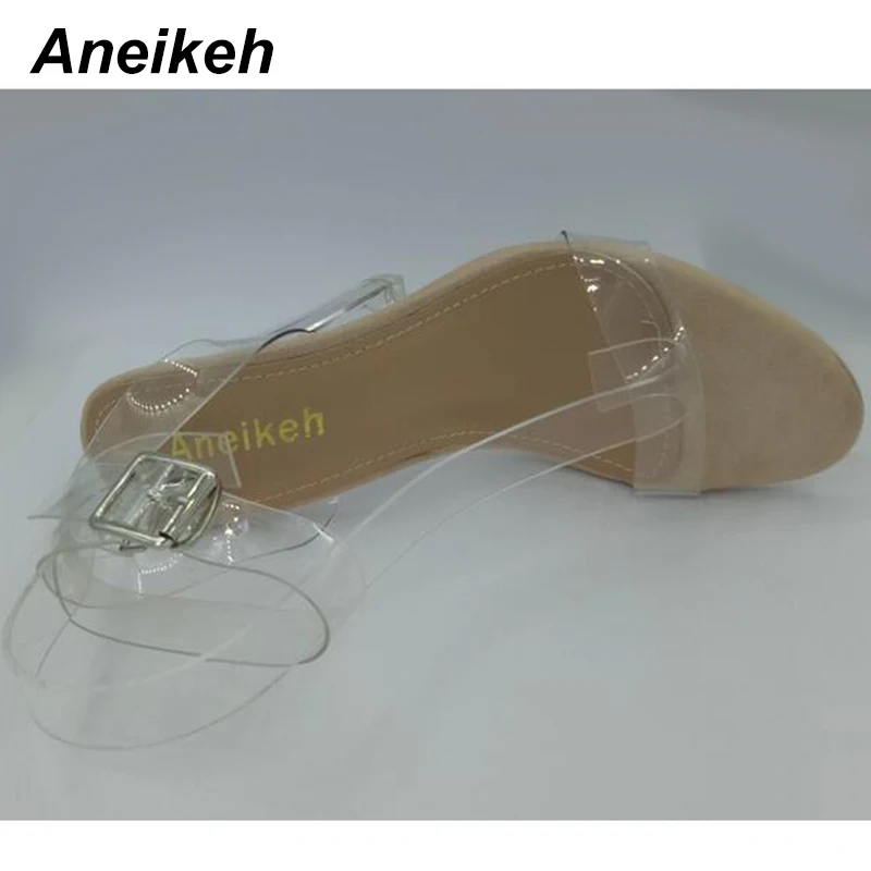 Новинка 2021 летние женские сандалии Aneikeh размер 41 42 прозрачная обувь из ПВХ на