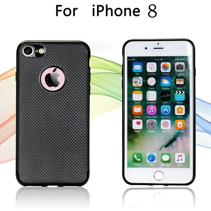 Для iPhone 8 4 7 &quotчехол из углеродного волокна для iPhone8 жесткий чехол ТПУ мягкий