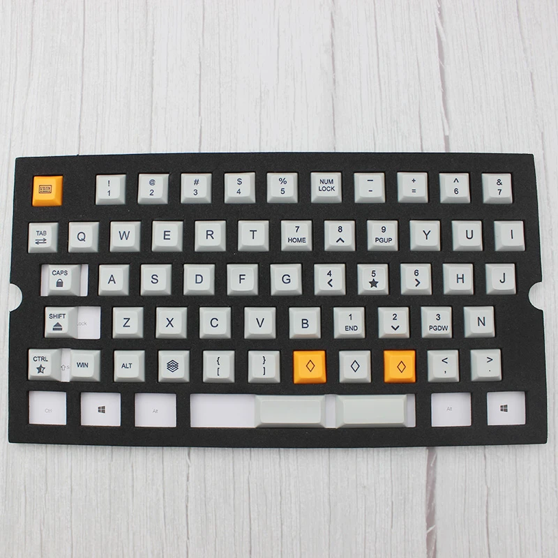 Due Sub 106 ключ DSA Keycaps серо желтый толстый PBT для механической клавиатуры на заказ Xd75re