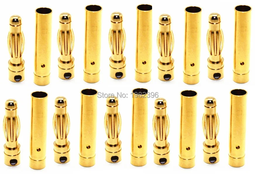 20 шт./лот золото тон металла RC Банановая Пуля разъем мужской женский 4 мм | Игрушки