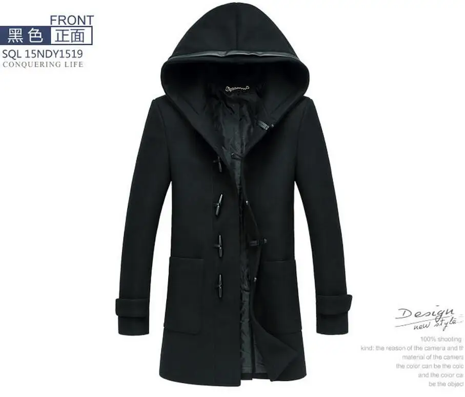 

M-3XL HOT 2019 Spring Men's New Fashion Windbreaker wool coat in the long section of fashion casual jacket