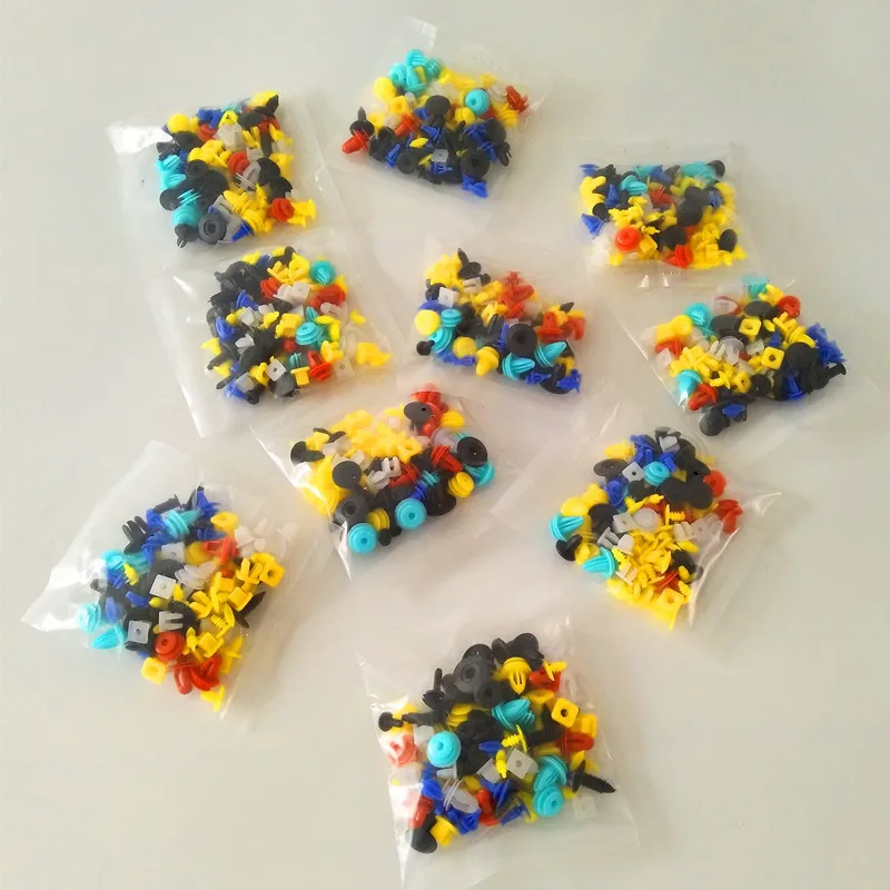 100 шт Смешанные Универсальные пластиковые зажимы Крепежные детали для