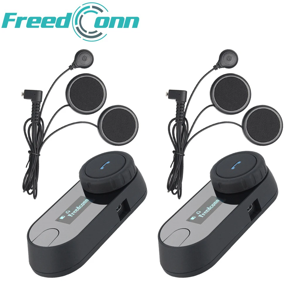 FreedConn 2 шт. TCOM SC Bluetooth мотоциклетная гарнитура с ЖК экраном FM мягкий микрофон для
