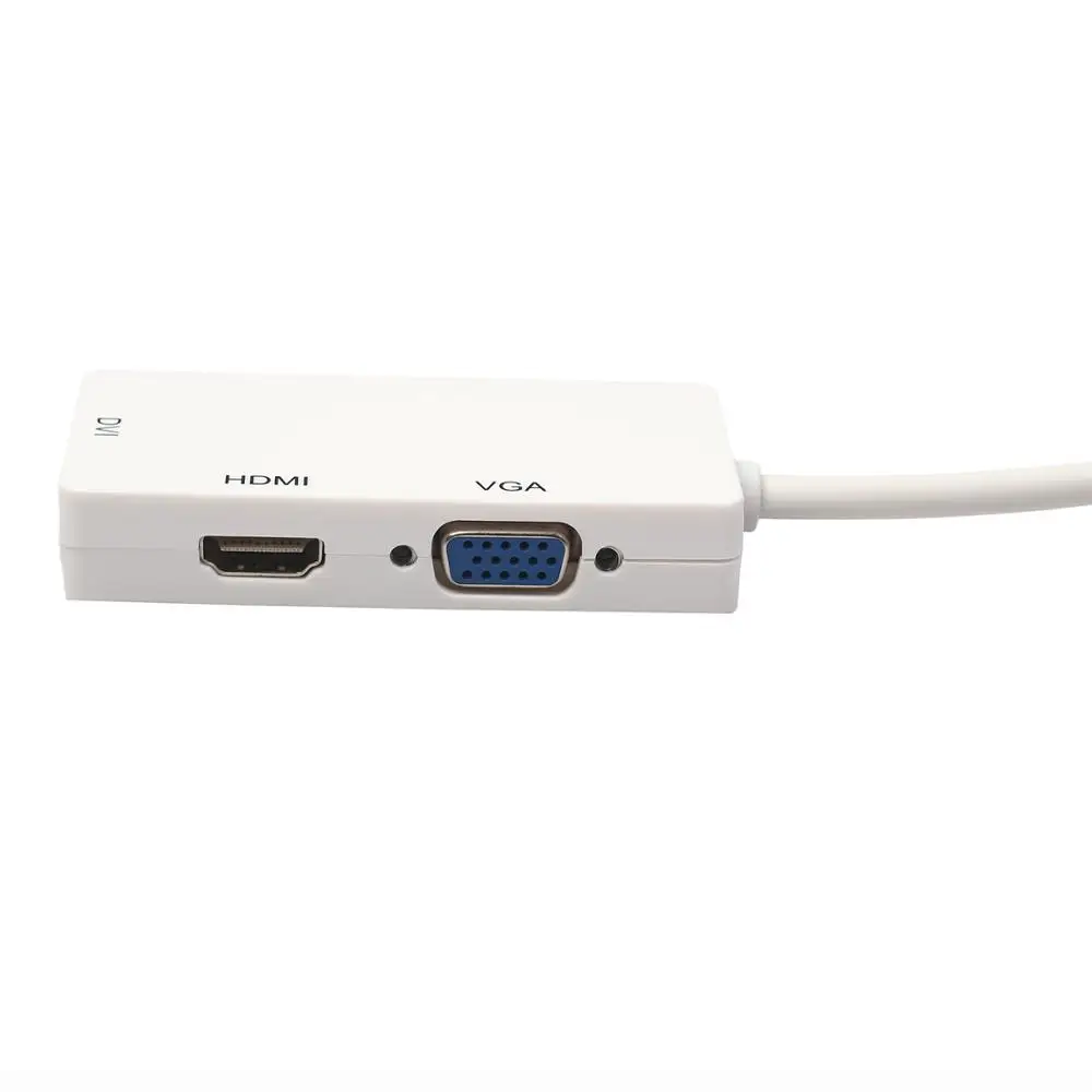 Mini Display Port MINI DP Male To HDMI DVI VGA Женский адаптер конвертер кабель 3 в 1 Thunderbolt для Apple MacBook