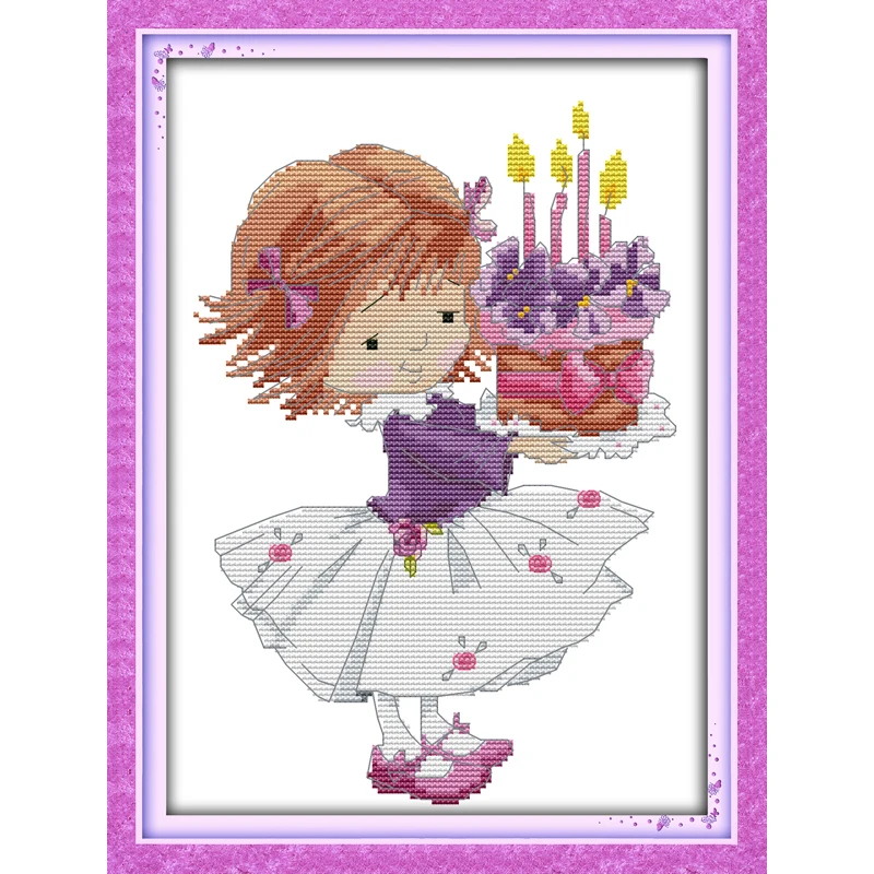 Набор для вышивки крестиком с надписью Happy birthday|Упаковка| |